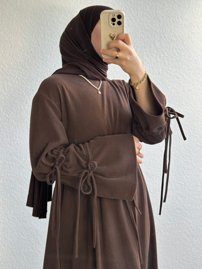 Veloura Kleid - Dunkelbraun