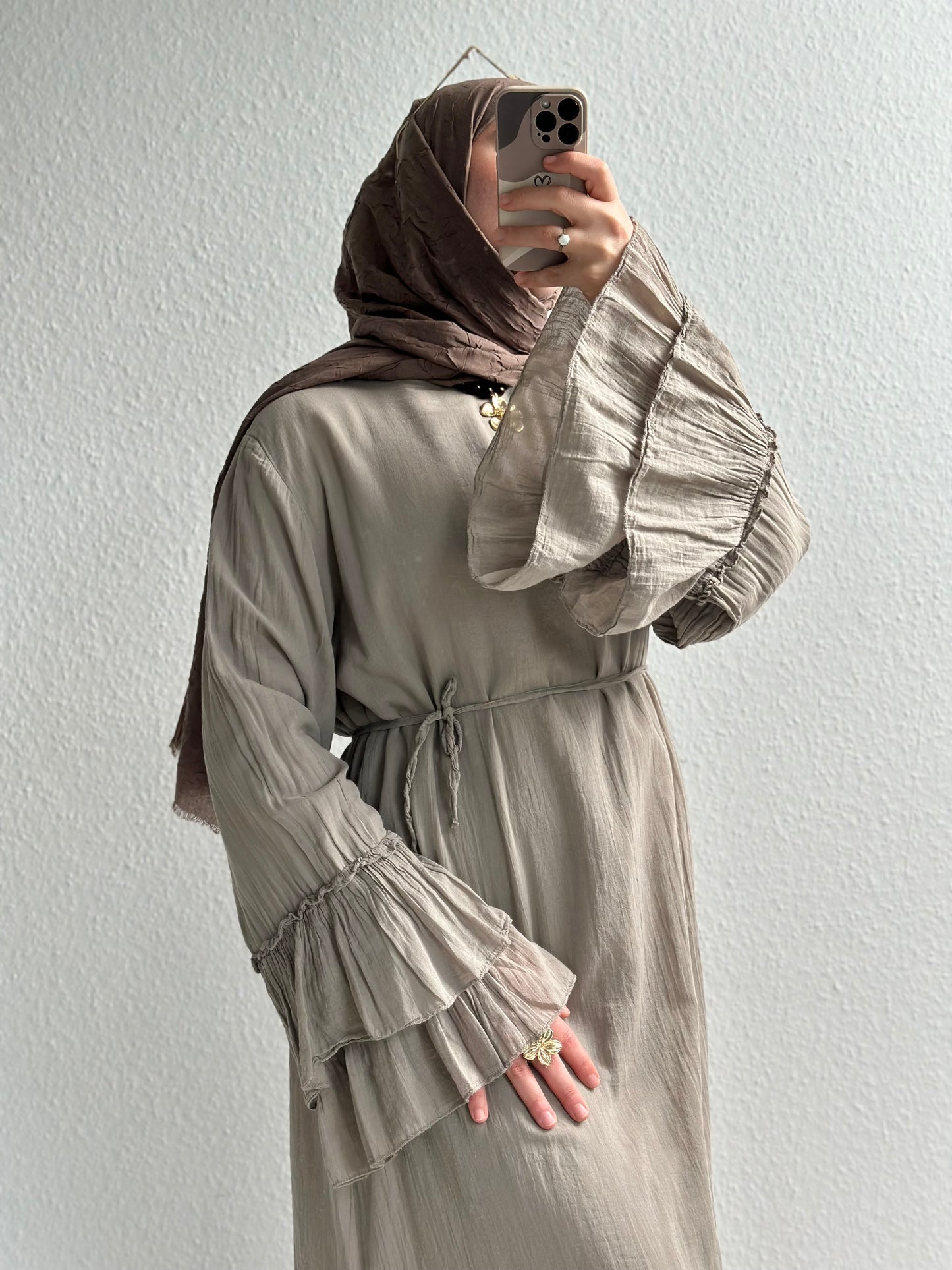 Cotton Rosalie Kleid - Taupe