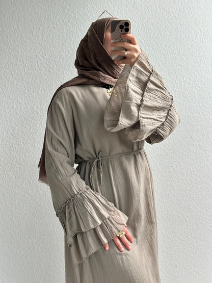 Cotton Rosalie Kleid - Taupe