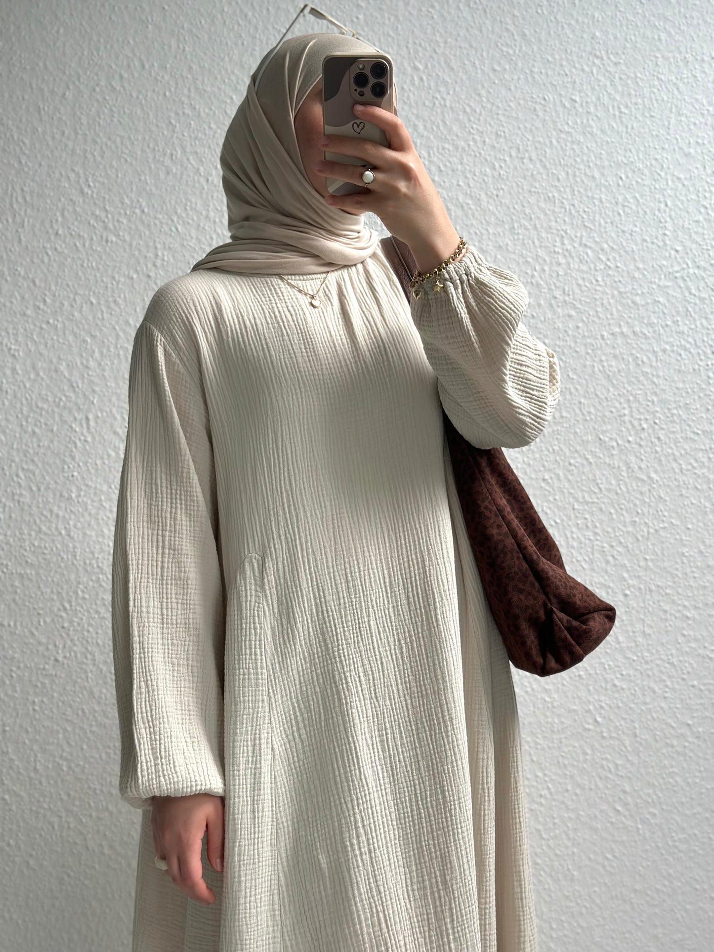 Musselin Alora Abaya - Beige