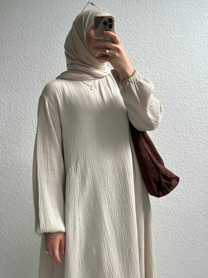 Musselin Alora Abaya - Beige
