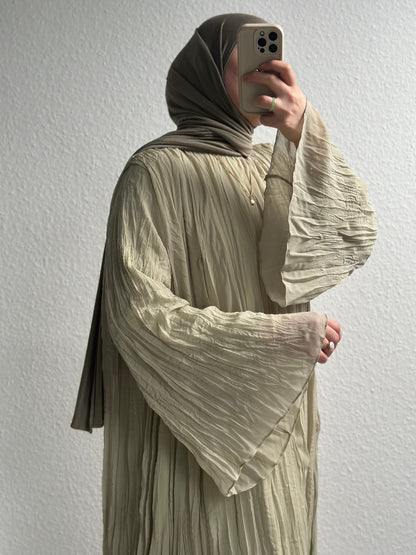 Crinkle Chiffon Kleid - Grün