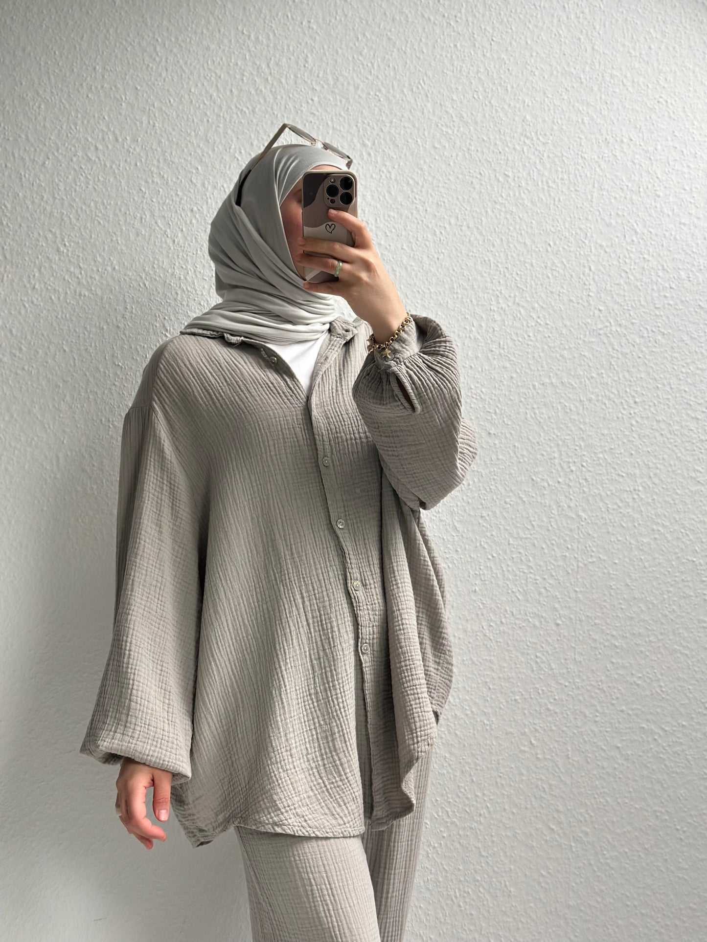 Basic Musselin Zweiteiler - Beige