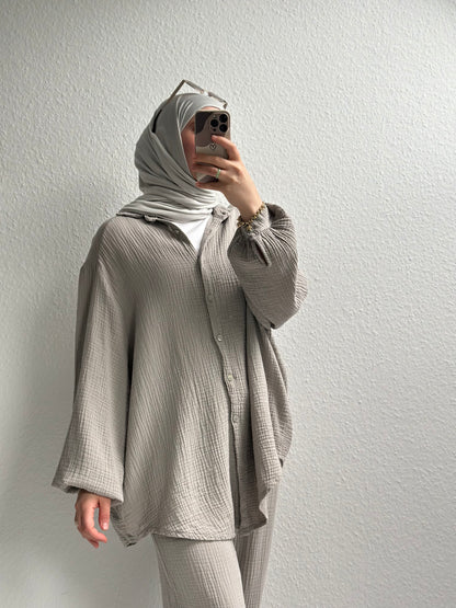 Basic Musselin Zweiteiler - Beige
