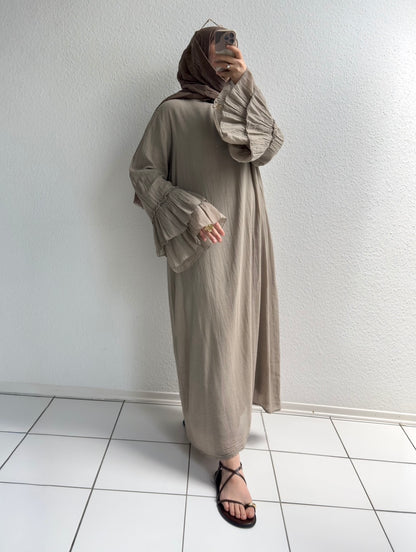 Cotton Rosalie Kleid - Taupe