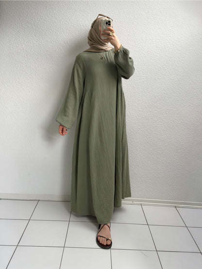 Musselin Alora Abaya - Grün