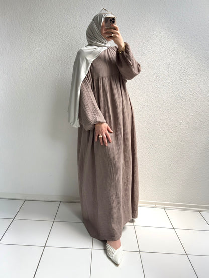Musselin Belle Abaya - Taupe