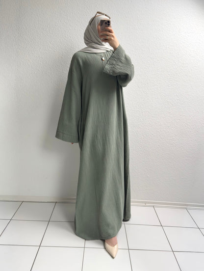 Musselin Nayra Abaya - Grün