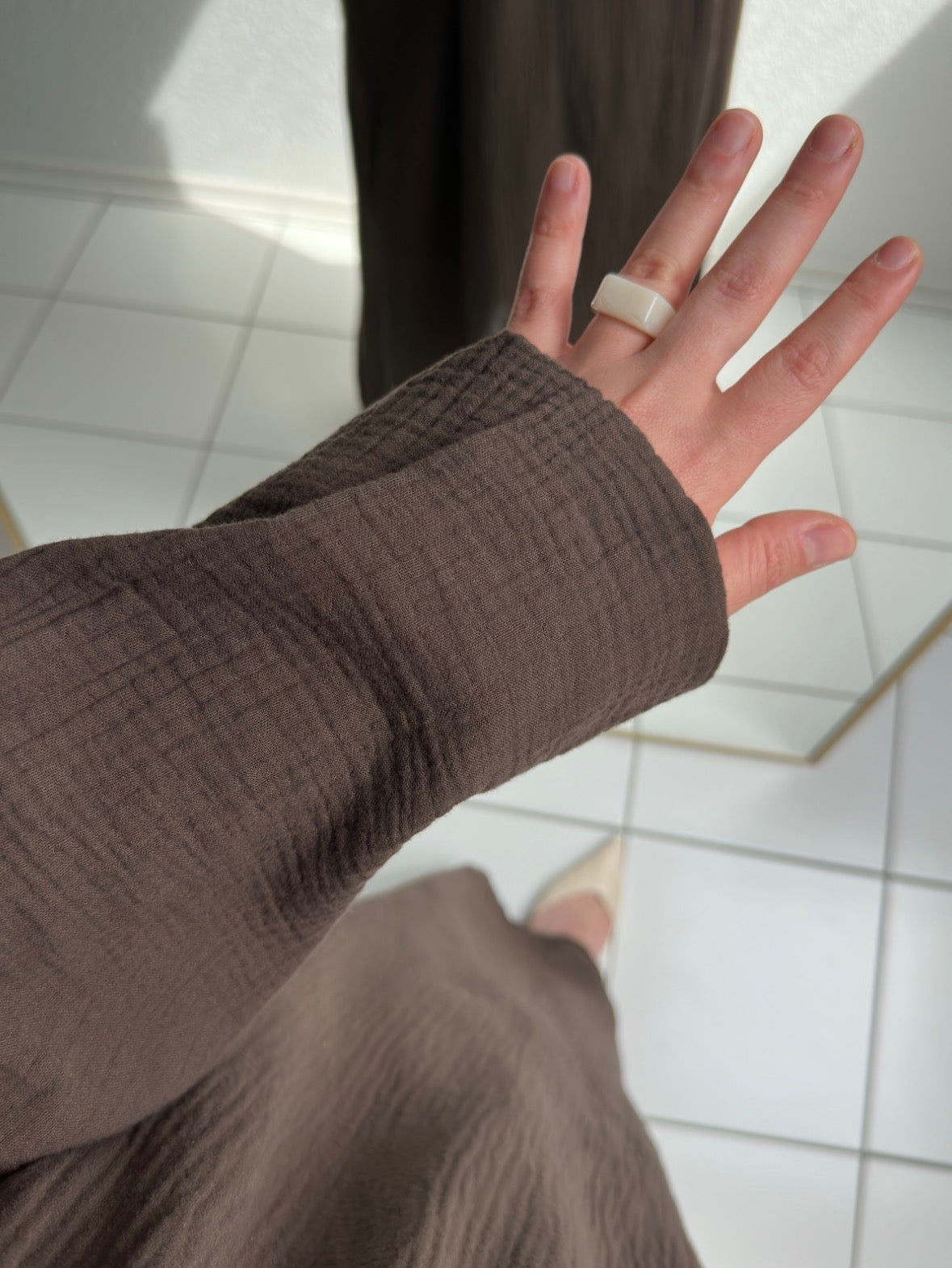 Musselin Belle Abaya - Braun