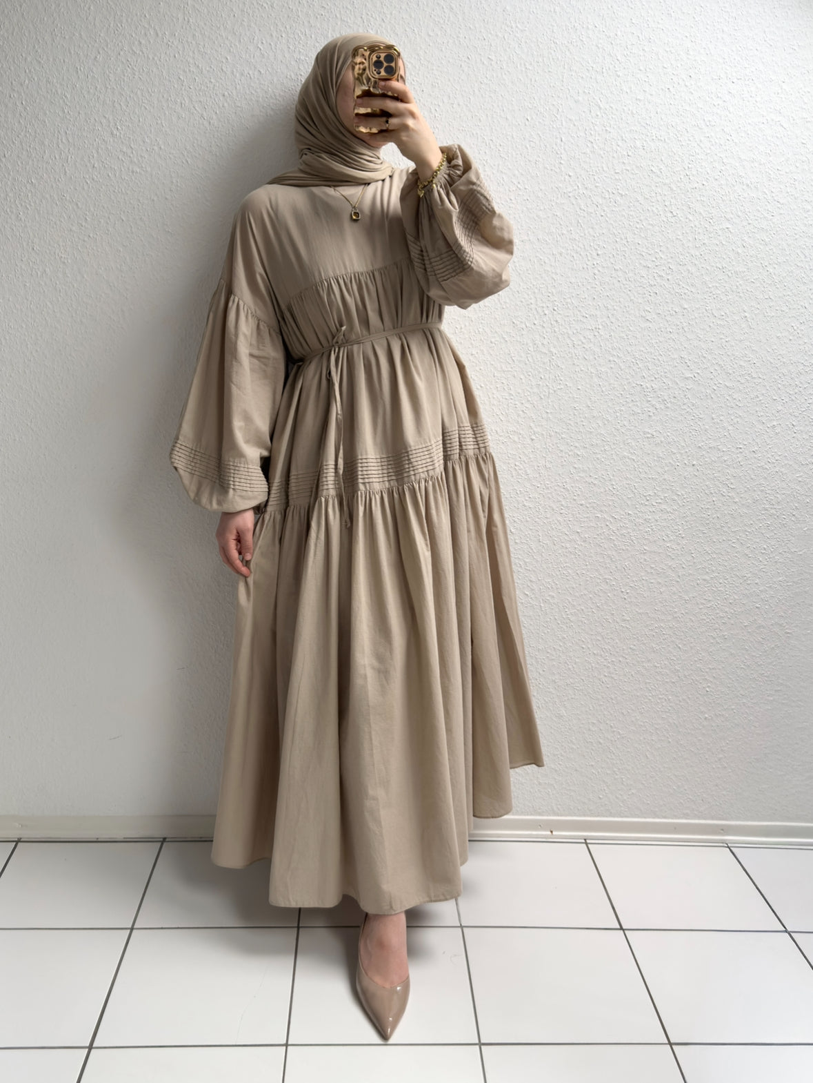 Daisy Cotton Kleid - Beige