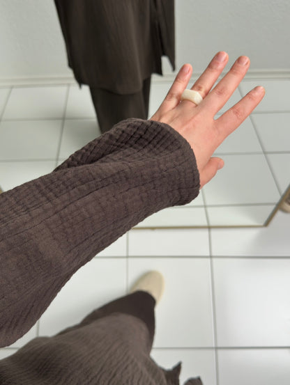 Basic Langes Musselin Hemd  - STD(36-42)