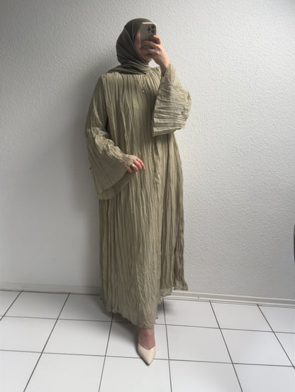 Crinkle Chiffon Kleid - Grün