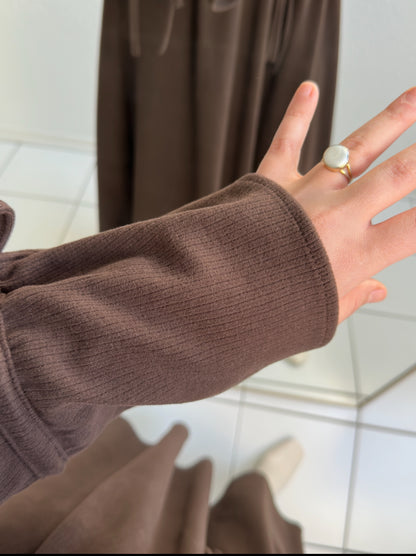 Veloura Kleid - Dunkelbraun