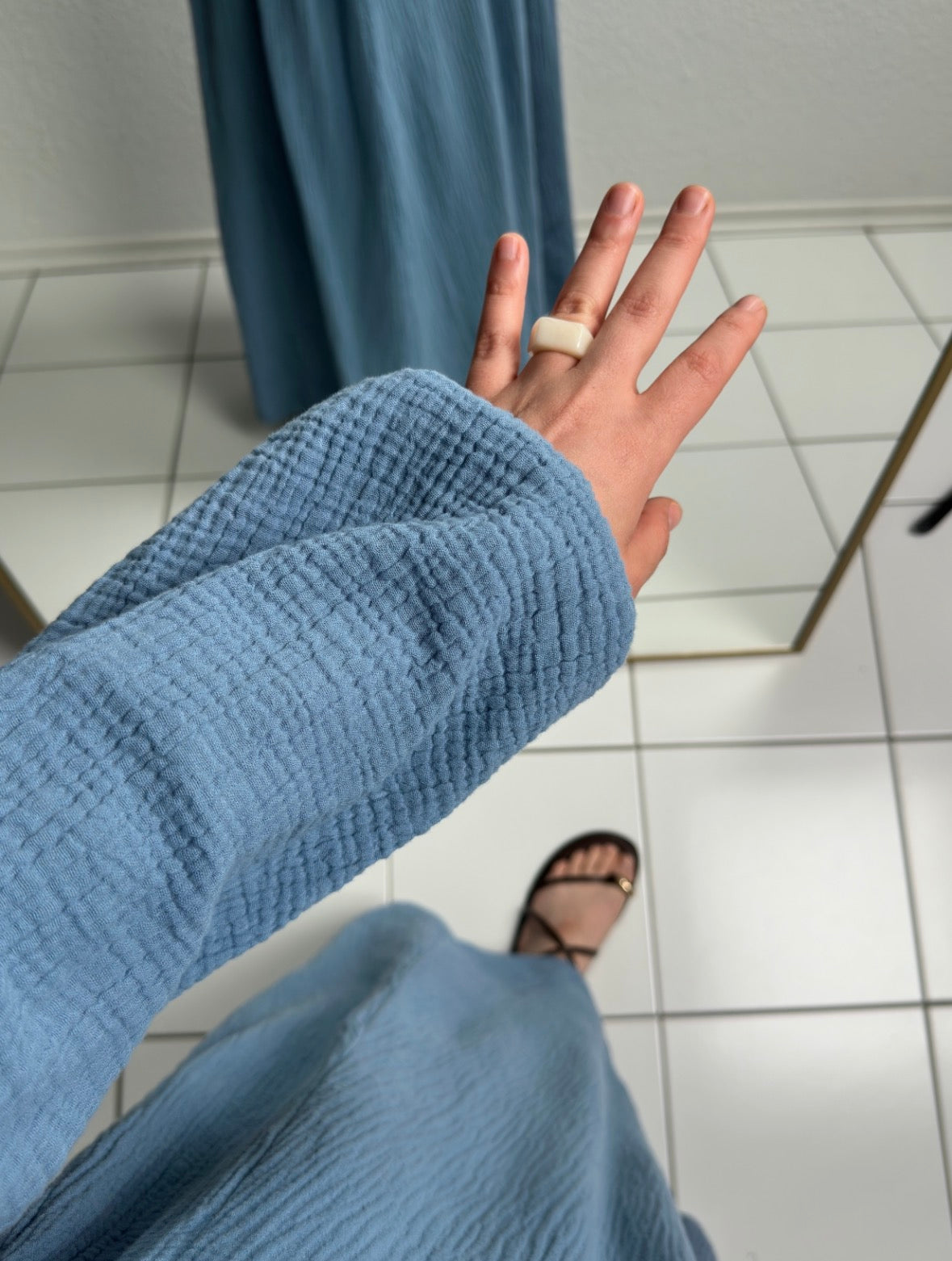 Musselin Alora Abaya - Blau
