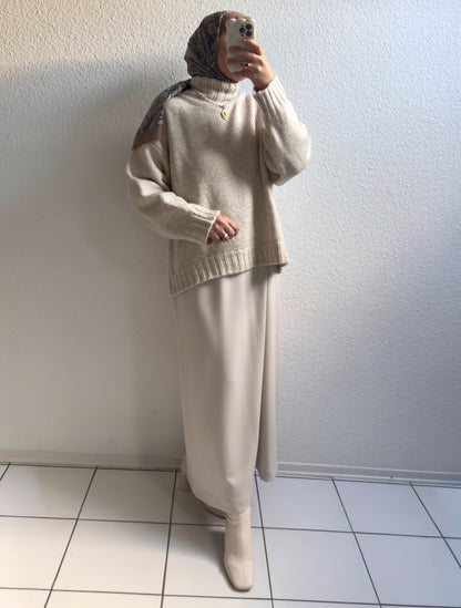 Cozy dicker Strickpullover - Beige