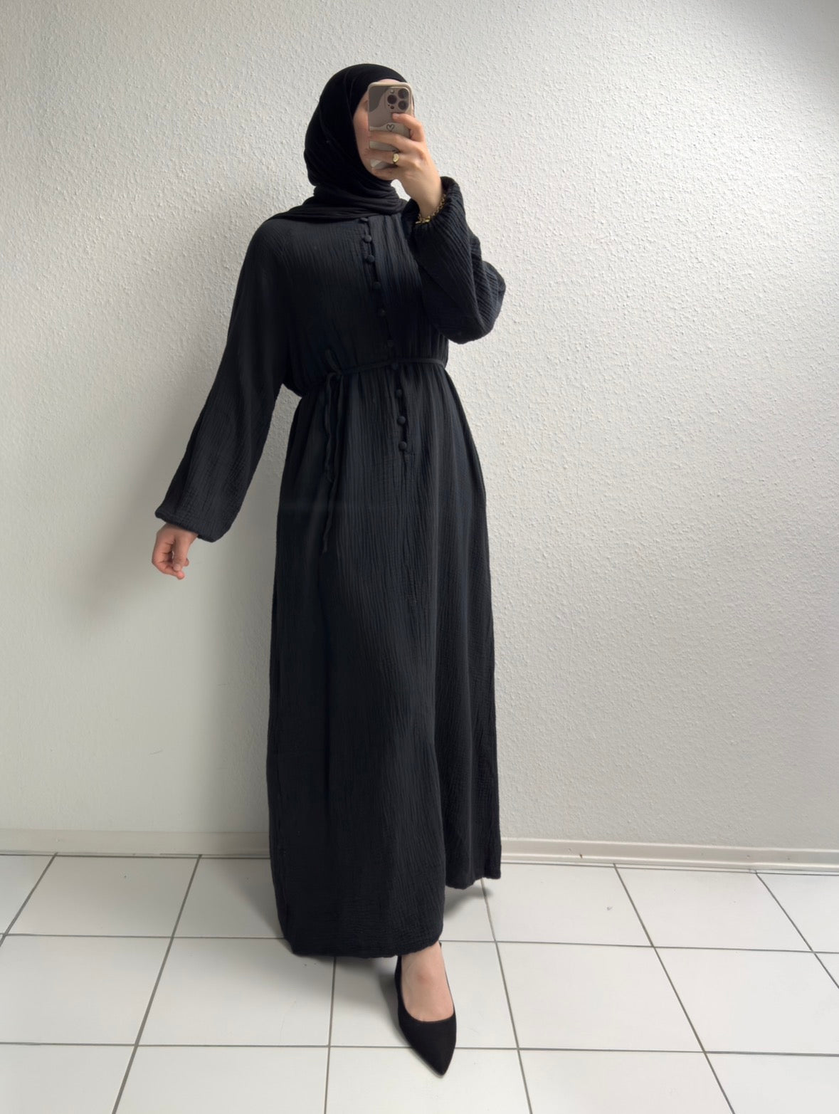 Musselin Sorel Kleid - Schwarz