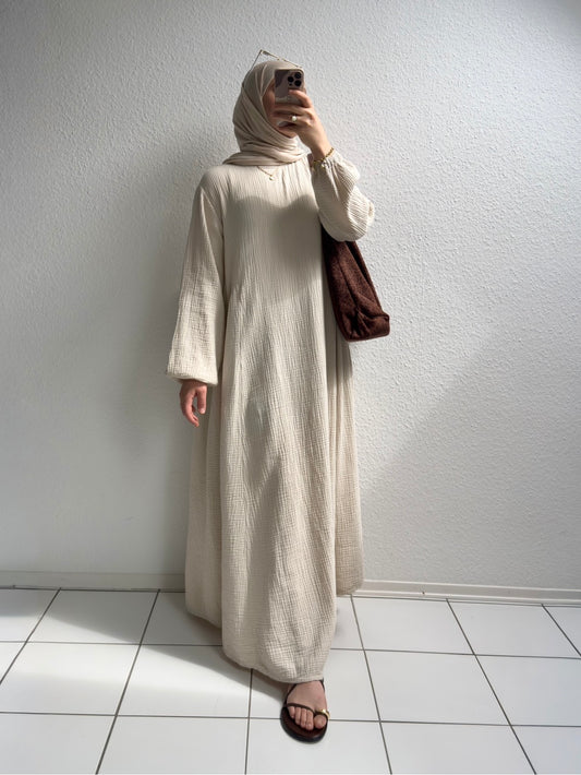 Musselin Alora Abaya - Beige