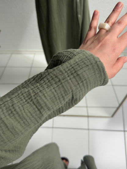 Basic Langes Musselin Hemd  - STD(36-42)