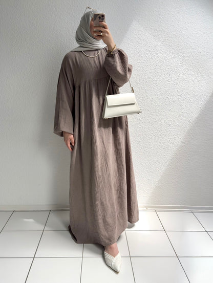 Musselin Belle Abaya - Taupe