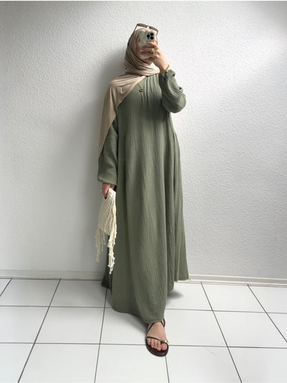 Musselin Alora Abaya - Grün