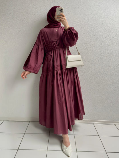 Daisy Cotton Kleid - Bordeaux