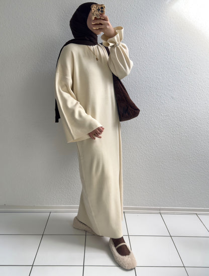 Velora Strick Kleid - Beige