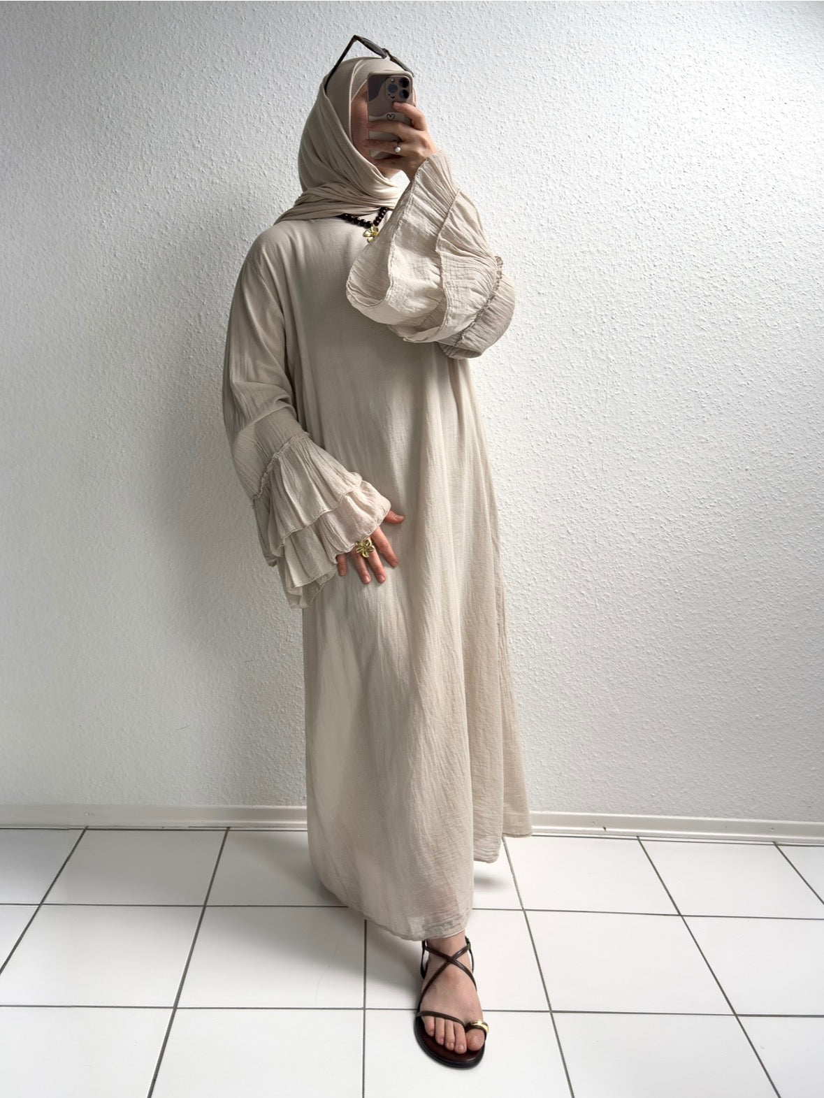 Cotton Rosalie Kleid - Beige