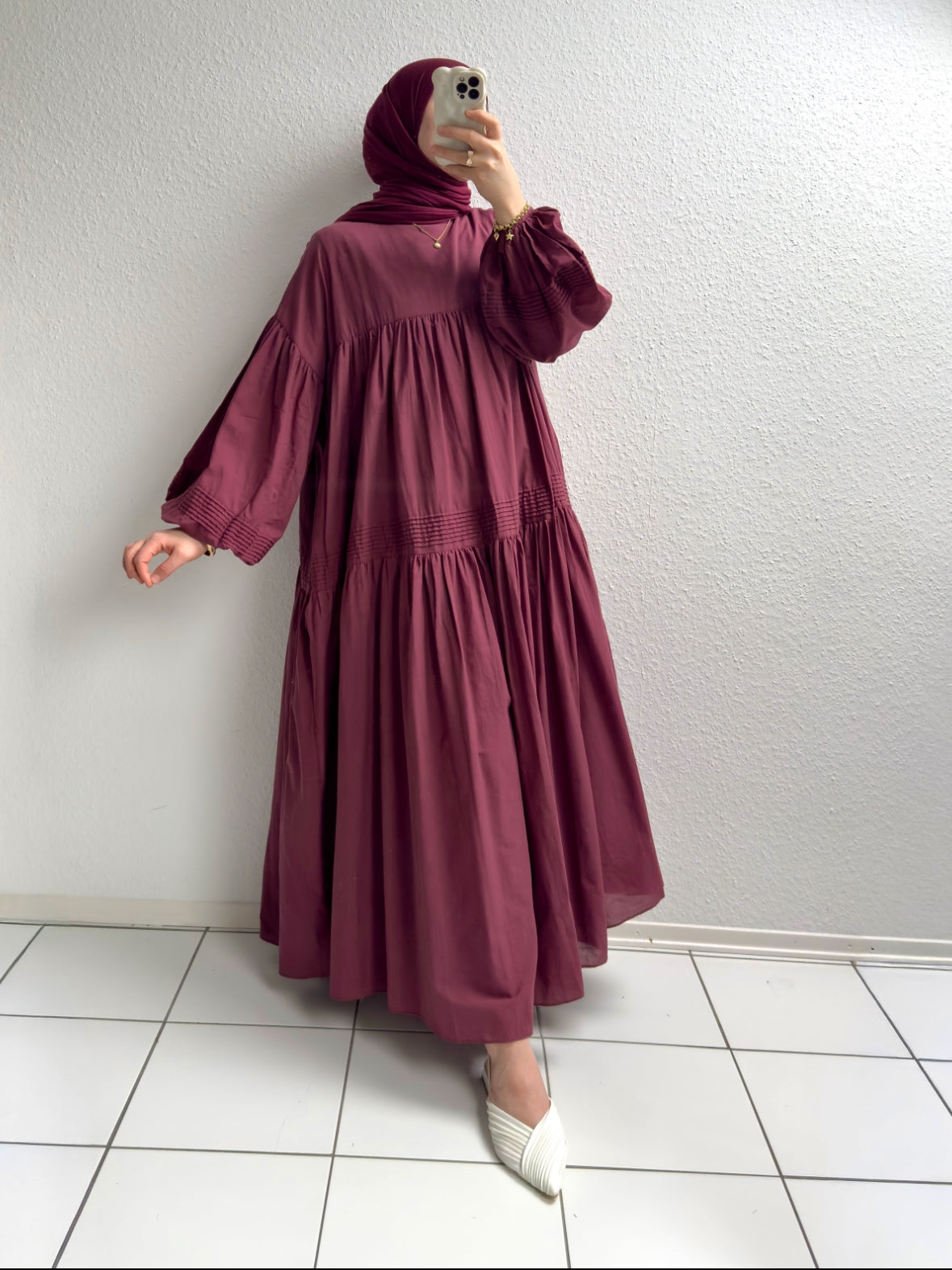 Daisy Cotton Kleid - Bordeaux