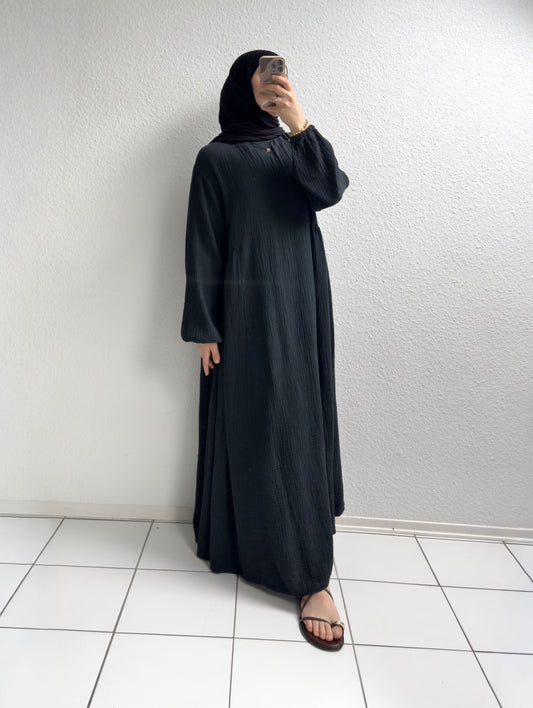 Musselin Alora Abaya - Schwarz