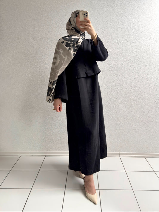 Weste Kleid mit Jacke - Schwarz