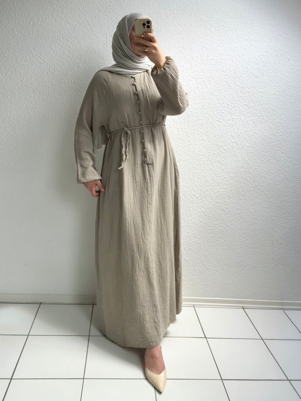 Musselin Sorel Kleid - Beige