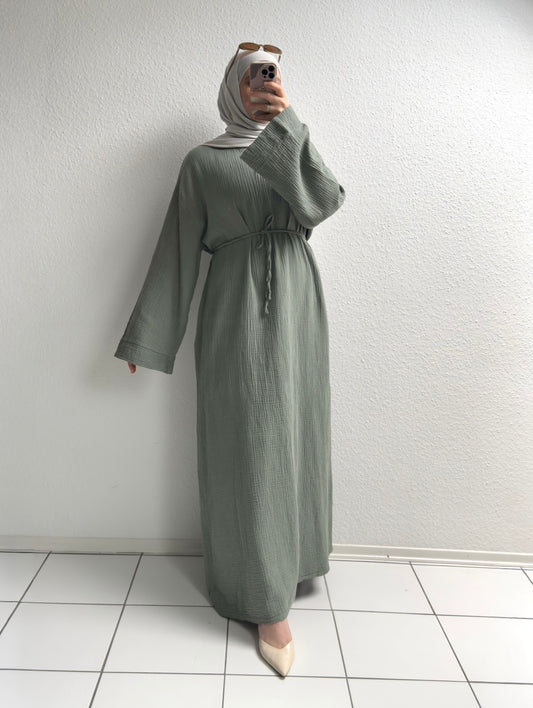 Musselin Nayra Abaya - Grün