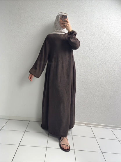 Musselin Alora Abaya - Braun