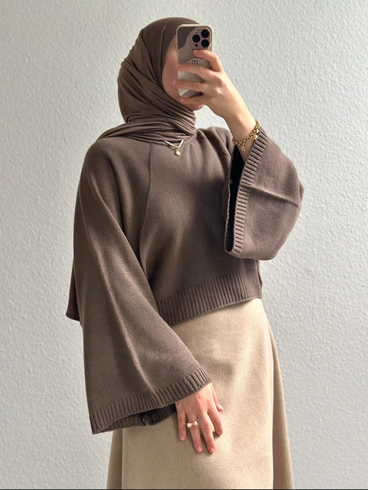 Fledermaus Pullover - Braun