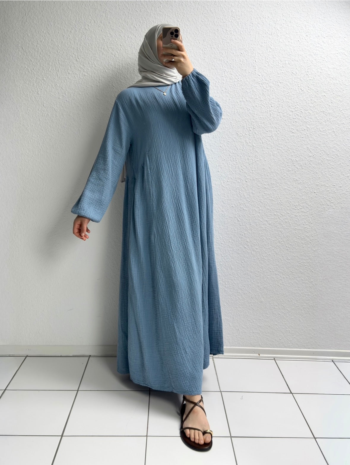 Musselin Alora Abaya - Blau