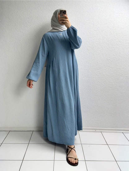 Musselin Alora Abaya - Blau