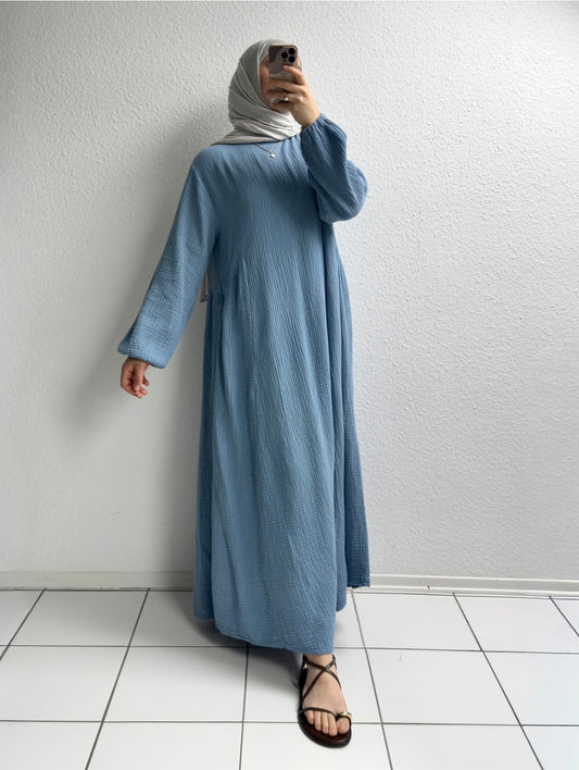 Musselin Alora Abaya - Blau