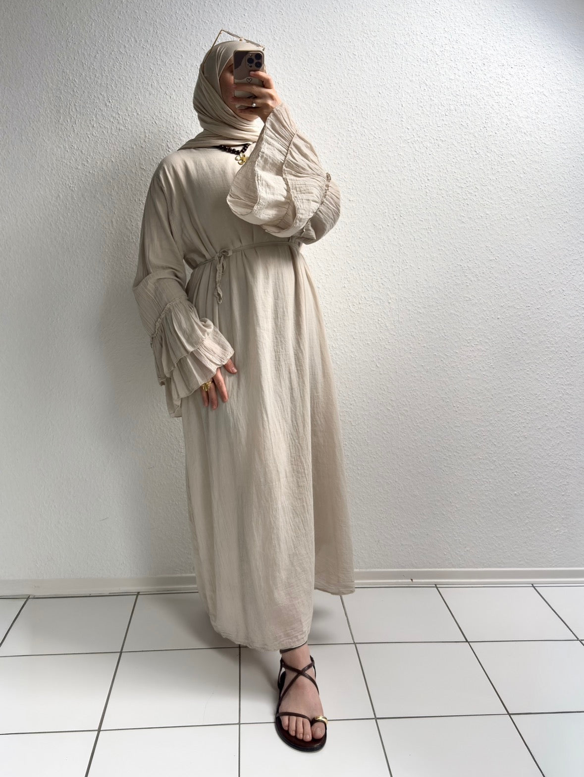 Cotton Rosalie Kleid - Beige