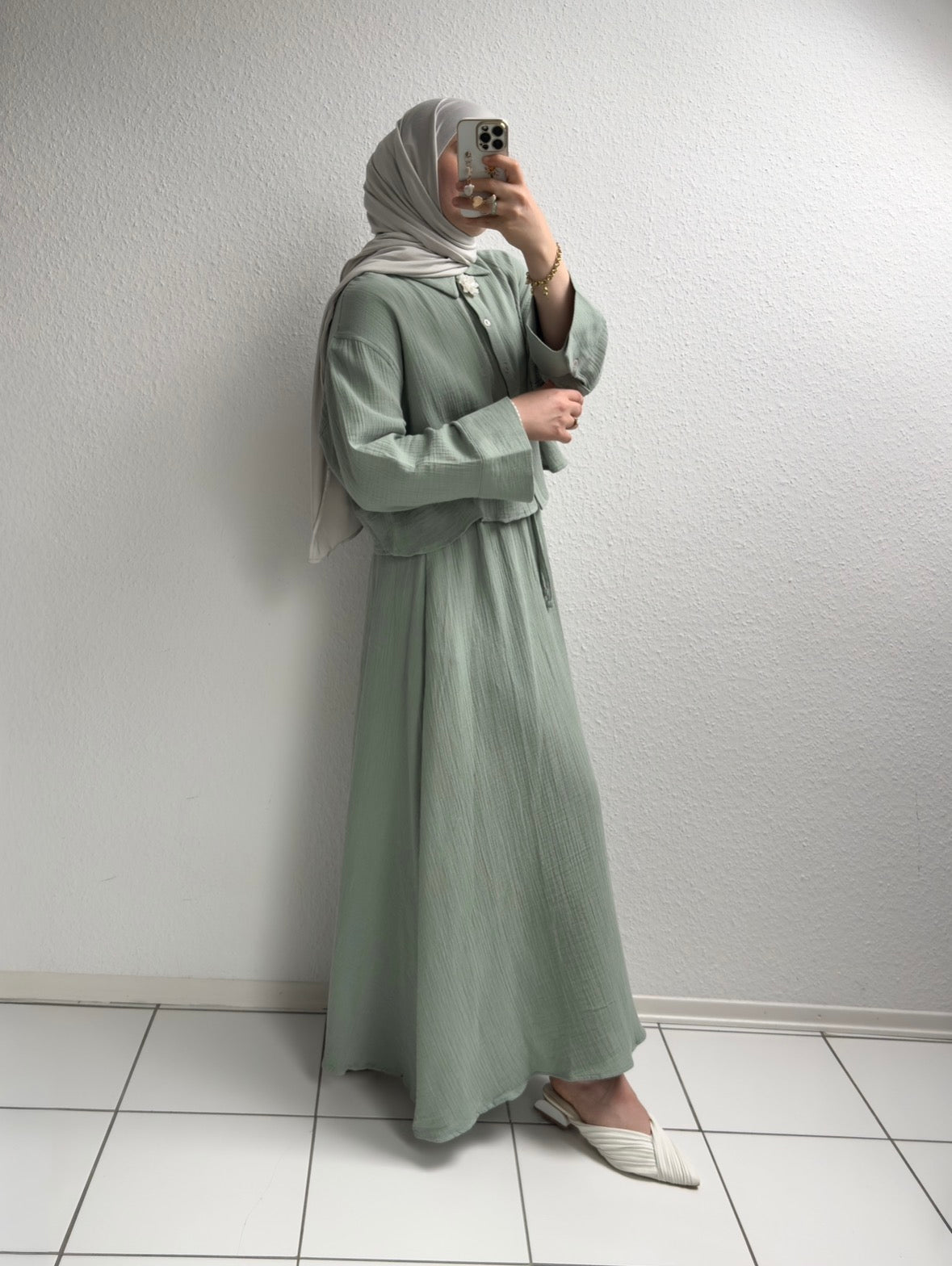Soft Musselin Zweiteiler - Grün