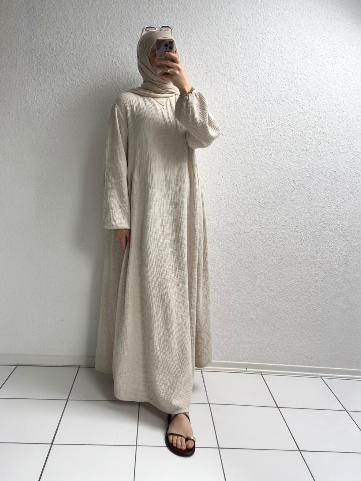 Musselin Alora Abaya - Beige