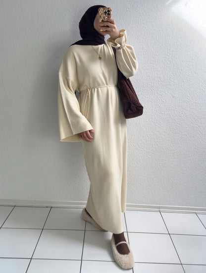Velora Strick Kleid - Beige