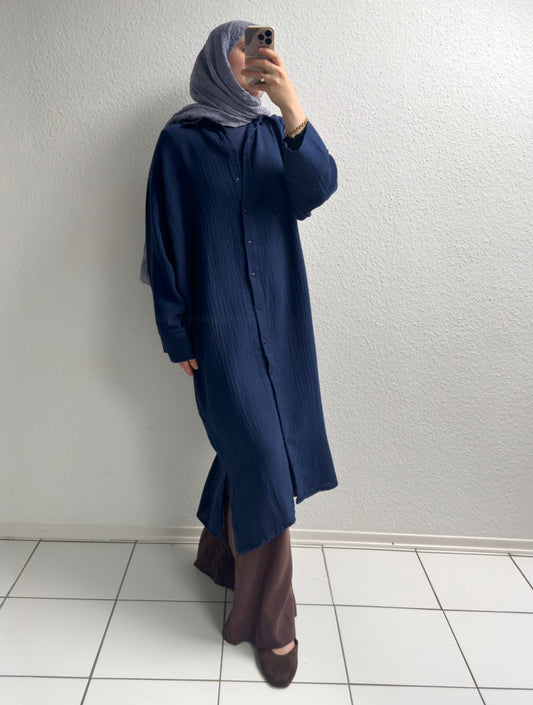 Soft Langes Hemd - Dunkelblau