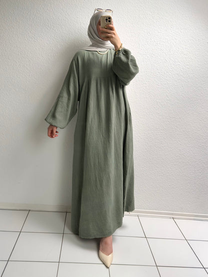 Musselin Belle Abaya - Grün