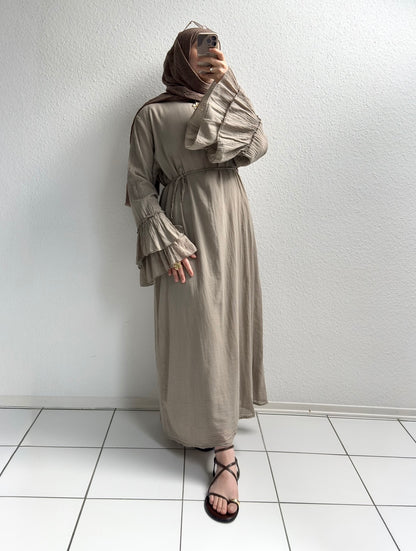 Cotton Rosalie Kleid - Taupe