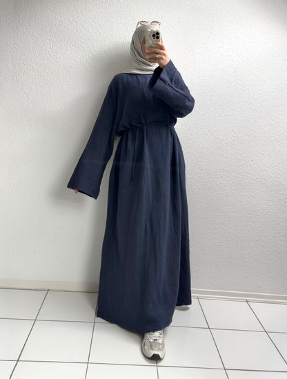 Musselin Nayra Abaya - Dunkelblau