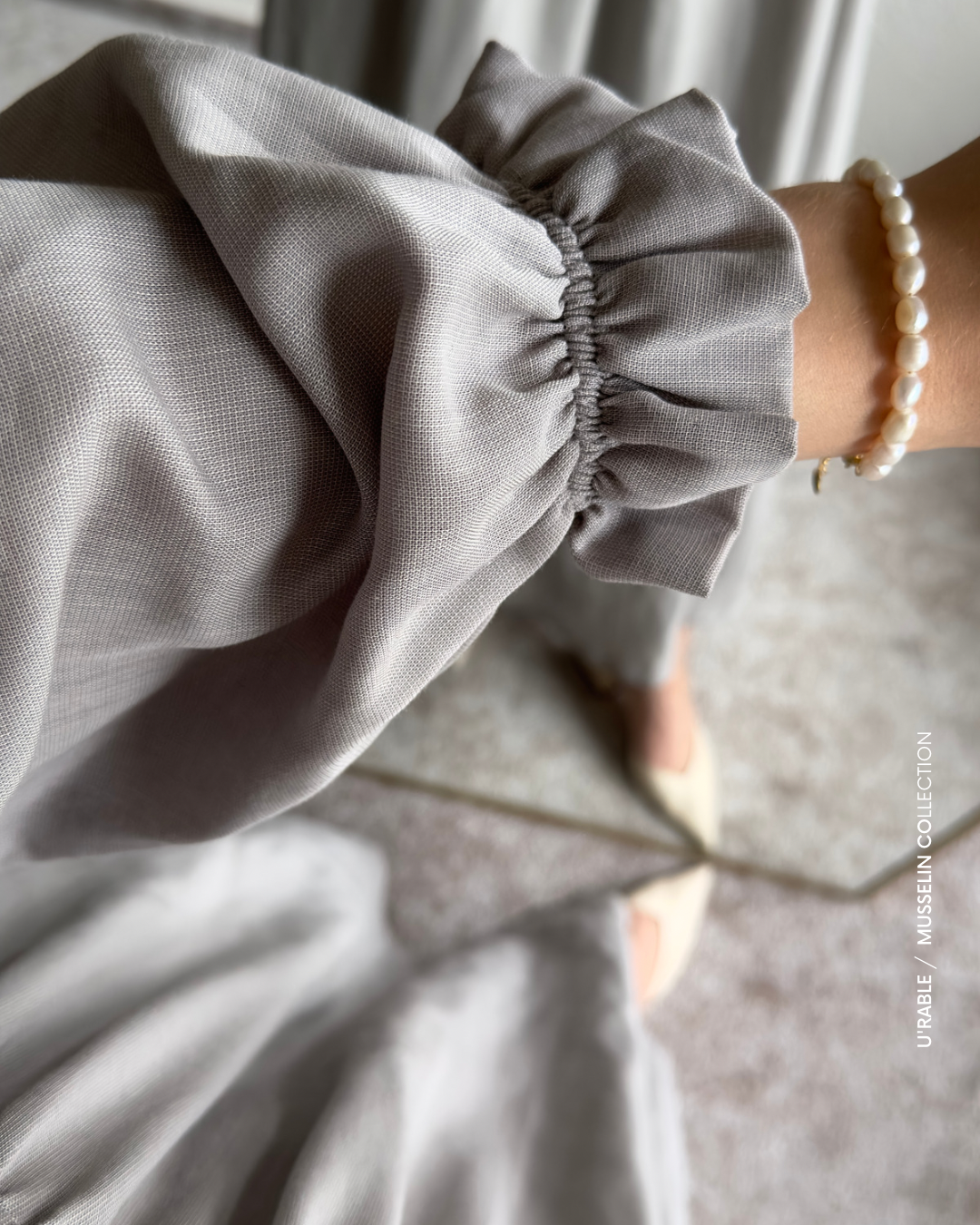 Classy Pamuklu Elbise-Gri(Classy Baumwolle Kleid-Grau)